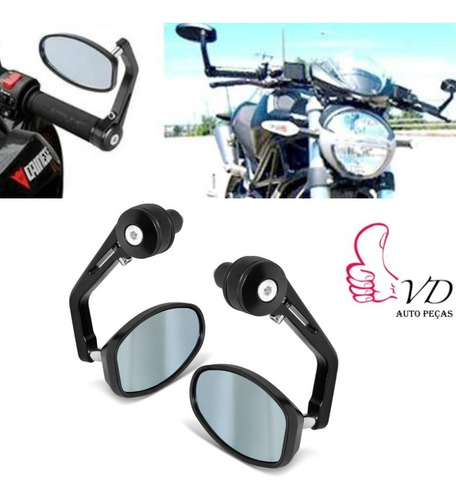 2par Retrovisor Motos Guidao Cafe Racer Chopper Custom