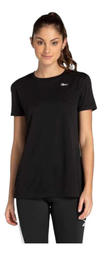 Playera Reebok Deportiva Mujer Dama Basic Ss Tee Negro