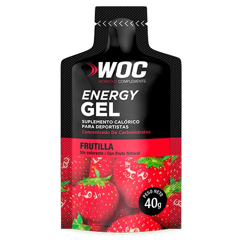 15 Geles Energéticos Woc Frutilla, Naranja, Café, 40gramos 