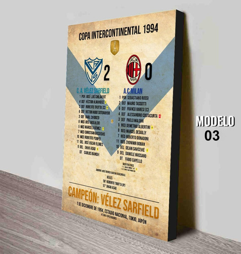 Cuadro De Velez Campeón Intercontinental 1994 - Futbol