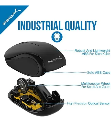 Mouse Sabrent Mini Inalambrico/black
