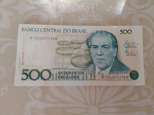 Billete 500 Cruzados Brasil Año 1987 (p212c) Villa Lobos