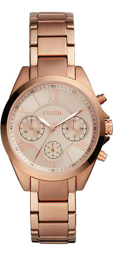  Reloj Fossil Bq3036 Justine Cuarzo Pantalla Analógica Gold Color De La Correa Gold