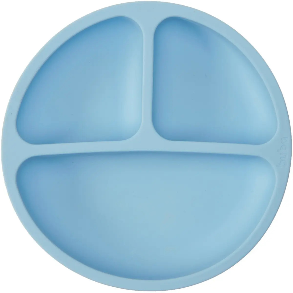 Prato infantil Redondo em Silicone com Divisórias e Ventosas Buba Azul