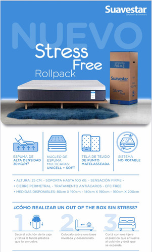 Imagen 2 de 4 de Colchonbox Suavestar 200x160 Alta Densidad Envío Gratis!!