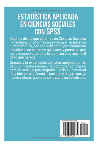 Estadística Aplicada En Ciencias Sociales Con Spss: Manual