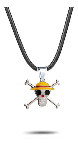 One Piece Collar Jolly Roger Monkey D. Luffy Metálico