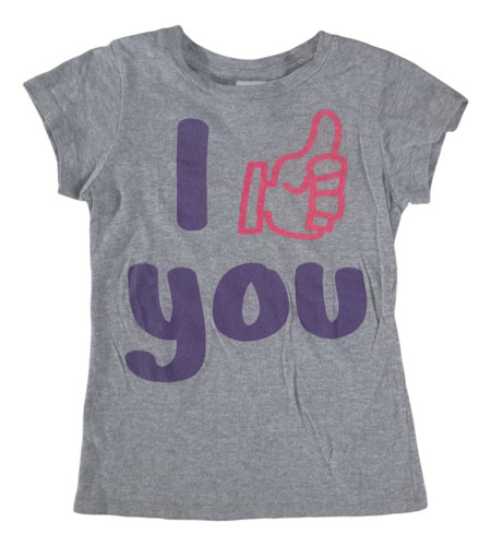 Simply Basic Playera Gris Estampado I Like You Talla 6 Años (Usado)