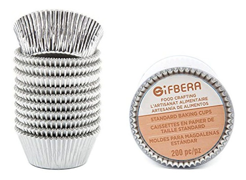 Gifbera Food Grade Silver Foil Standard Cupcake Liners Muffi