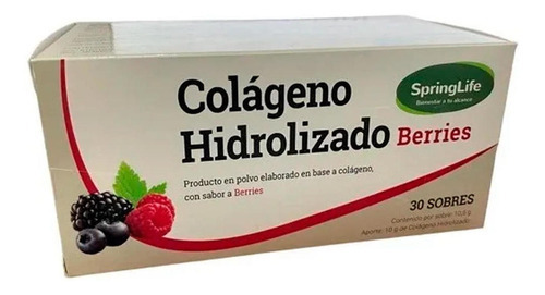 Colageno Hidrolizado Springlife Sabor Berries 30 Sobres