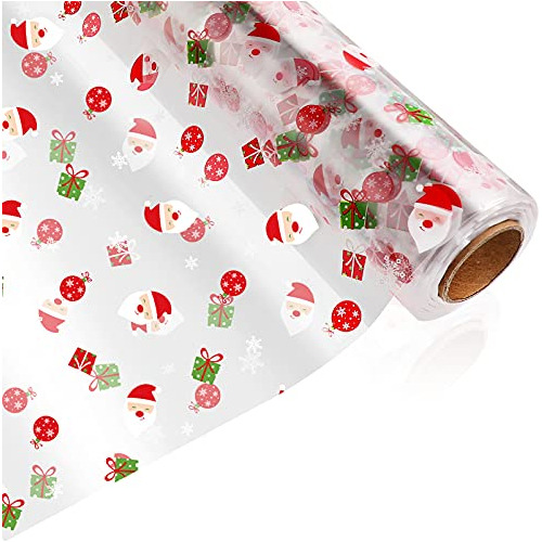 Rollo De Papel Celofán Navideño | Ancho Desplegado 32...