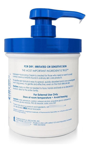 Crema Hidratante Vanicream 450g Con Dispensador - Piel