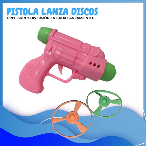 Pistola Lanza Discos De Juguete Pack X10 Souvenir Cumpleaños Pack X 10 Colores Surtidos