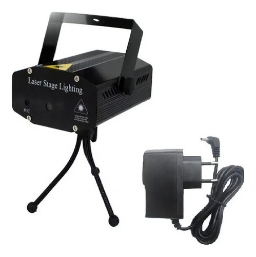 Mini Laser Projetor Holográfico Stage Lighting Preto -sd-120