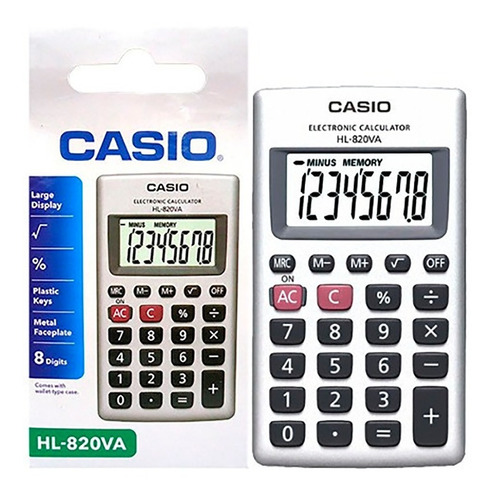 Calculadora Portátil Casio Hl 820va 8 Dígitos Original Nueva