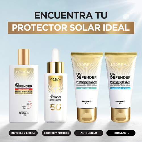 Protector Solar L'oréal Paris Anti Brillo Fps50 Uv Defender