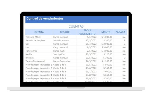 Plantilla Excel Para Control De Vencimientos (pagos)