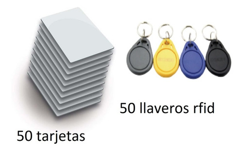 Paquete De 50tarjetas Id 125 Khz Y 50 Llaveros Rfid