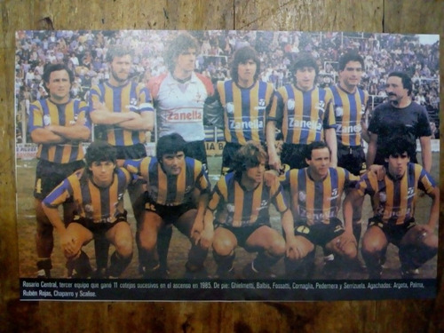 Recorte Rosario Central Equipo Año 1985 Primera B