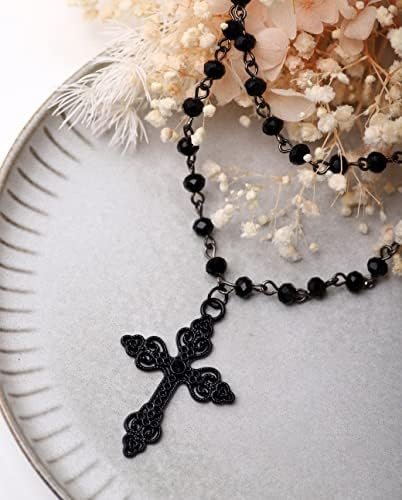 Collar De Cruz Gótica En Capas De Sacina, Gargantilla De Cru