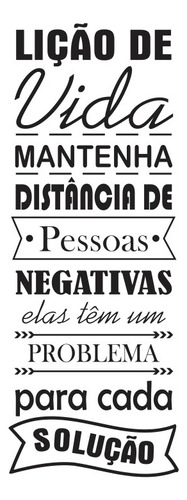 Adesivo Frase Parede Lição De Vida Distancia - 1,20m X 45cm