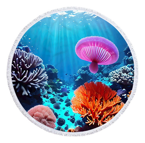 Toalla De Playa I Con Estampado Redondo De Microfibra Superl