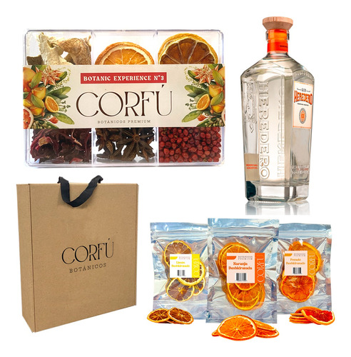 Kit Coctelería Regalo Botánicos Heredero Gin Infusiones X6 