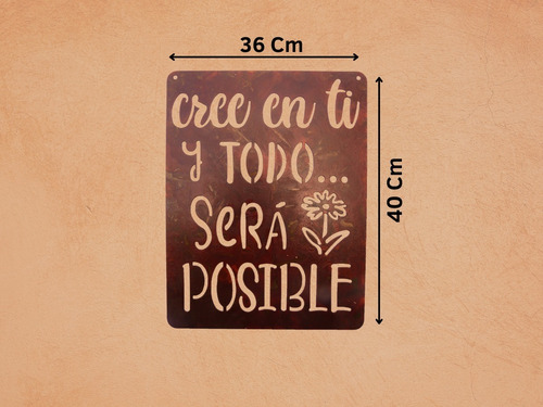 Cartel Chapa Oxidada Con Frase Colgante Deco - Disentino