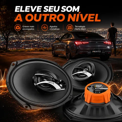 Kit Alto Falantes Dcx 690 Hertz Triaxial 6x9 Pol 180w Rms