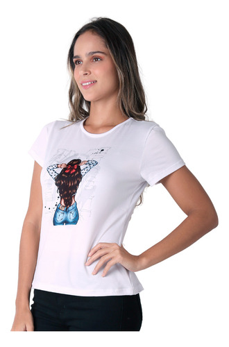 Playera Mujer Moda Camiseta Blanco Stfashion 69705023