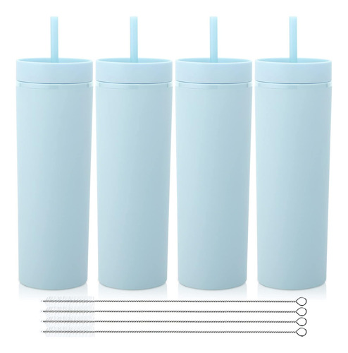Juego De 4 Vasos Plásticos Delgados De 20 Oz Volhoply, Con T