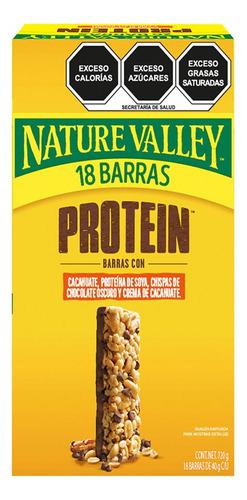 Barras Con Cacahuate De 40 G C/u Nature Valley 18 Pzs