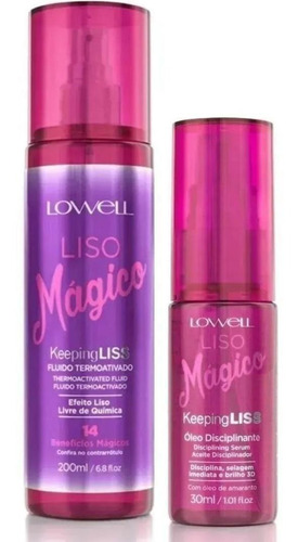 Kit Liso Mágico Fluído Spray Efeito Liso + Óleo Serum Lowell