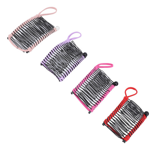 Pinzas Para El Cabello Clincher Peine, 4 Unidades, Color Ban