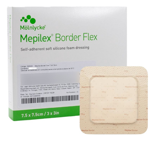 Mepilex Border Flex Curativo Molnlycke 7,5x7,5cm 1 Unidade