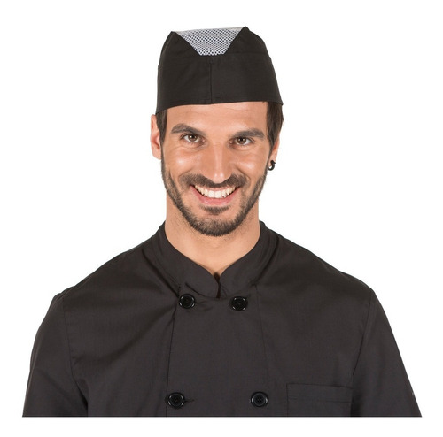 Gorro De Cocinero Pack 6 Ventilación Superior T. Xg Negro