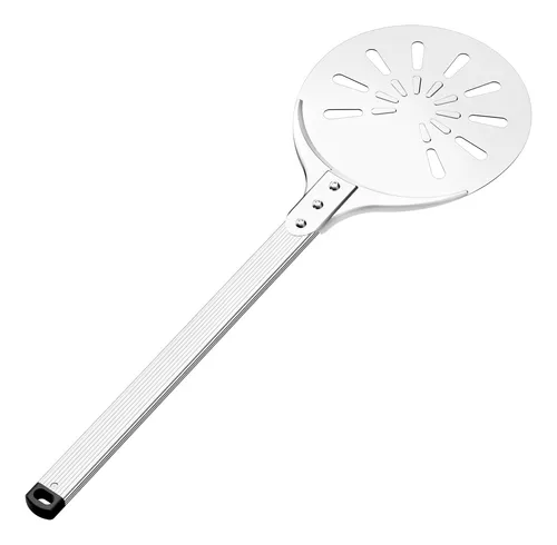 Pala Giratoria Perforada De Pizza 20 Cm Mango Largo Aluminio