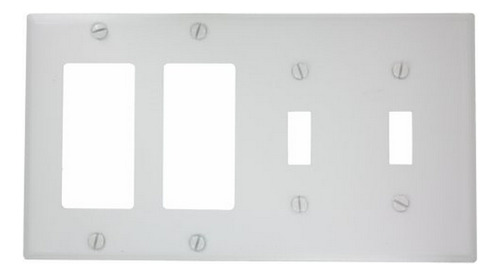 Placa De Pared  4 Gang 2 Toggle, Blanco