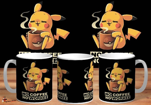 Taza De Ceramica Pokemon Pikachu Sin Cafe No Se Trabaja Hd