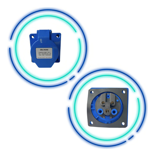 Tomada Embutir Azul 2 P + T 16 A 220/250v 6h Ip44 Altronic