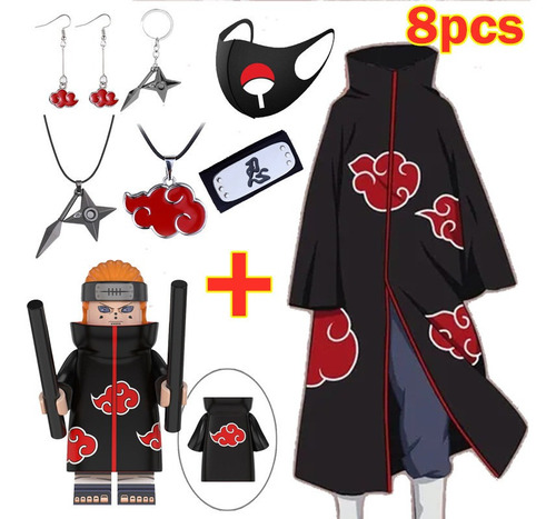 Conjunto De 8 Disfraces De Cosplay De Naruto Akatsuki/uchiha