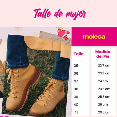 Borcegos Moleca Mujer Cordones Plataforma Cinto Cierre Bruna