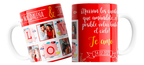 Pack De Tazones Personalizados Temática San Valentín 