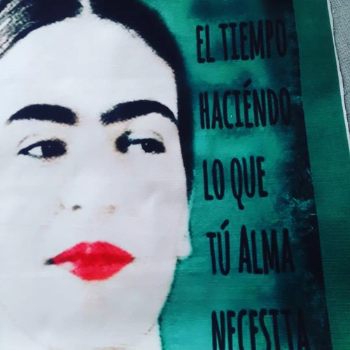 Tela Gamuzada Frida Kahlo 45 Cm X 45cm  Hermosa