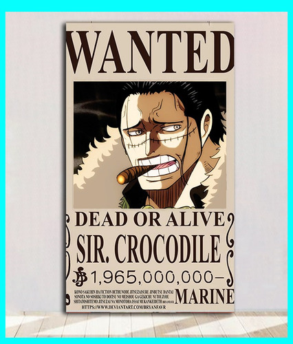 Cuadro Decorativo One Piece 29x50 Cm Anime Sir Crocodile 