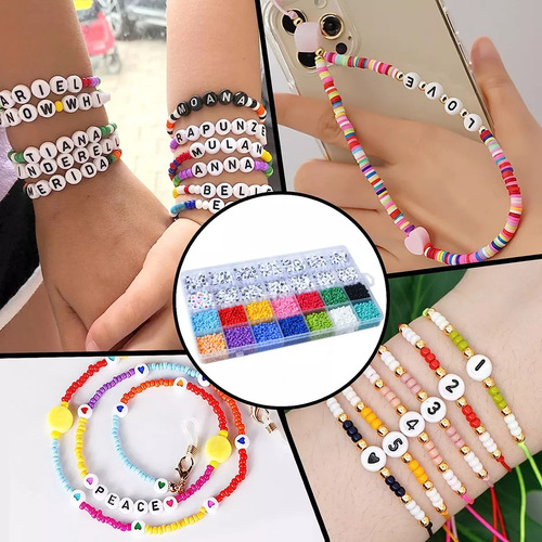 Kit De Fabricación De Pulseras Coloridas Para Niños Con Cuen