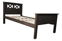 Comprar Cama Cruz Moderna 1 Plaza 80 X 190 Madera Macizo Individual Color Nogal
