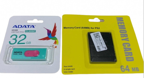 Memory Card Funtuna 64mg Con Usb 32gb Para Ps2 Slim (Reacondicionado)