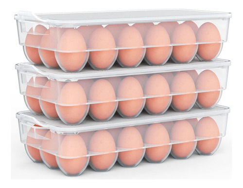 Soporte Para Huevos Cubierto Transparente, Paquete De 3, Alm
