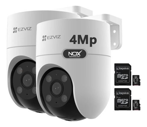 Combo X 2 Camara De Seguridad Wifi Ezviz H8c 4mp 2k+ Mem 64g